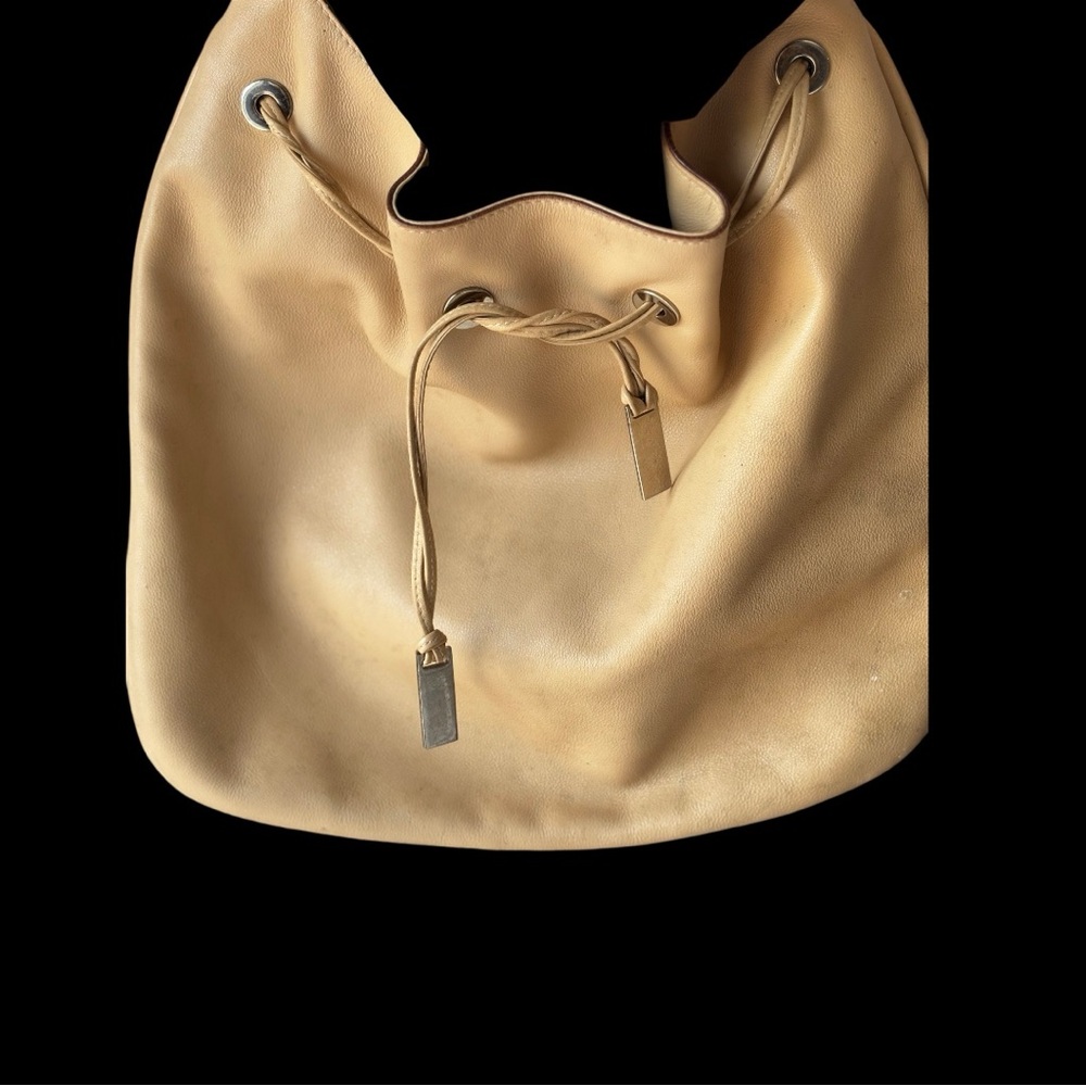 AUTHENTIC GUCCI VINTAGE TAN BUTTERY LEATHER-SLOUCHY HOBO RARE BAG - Picture 8 of 8